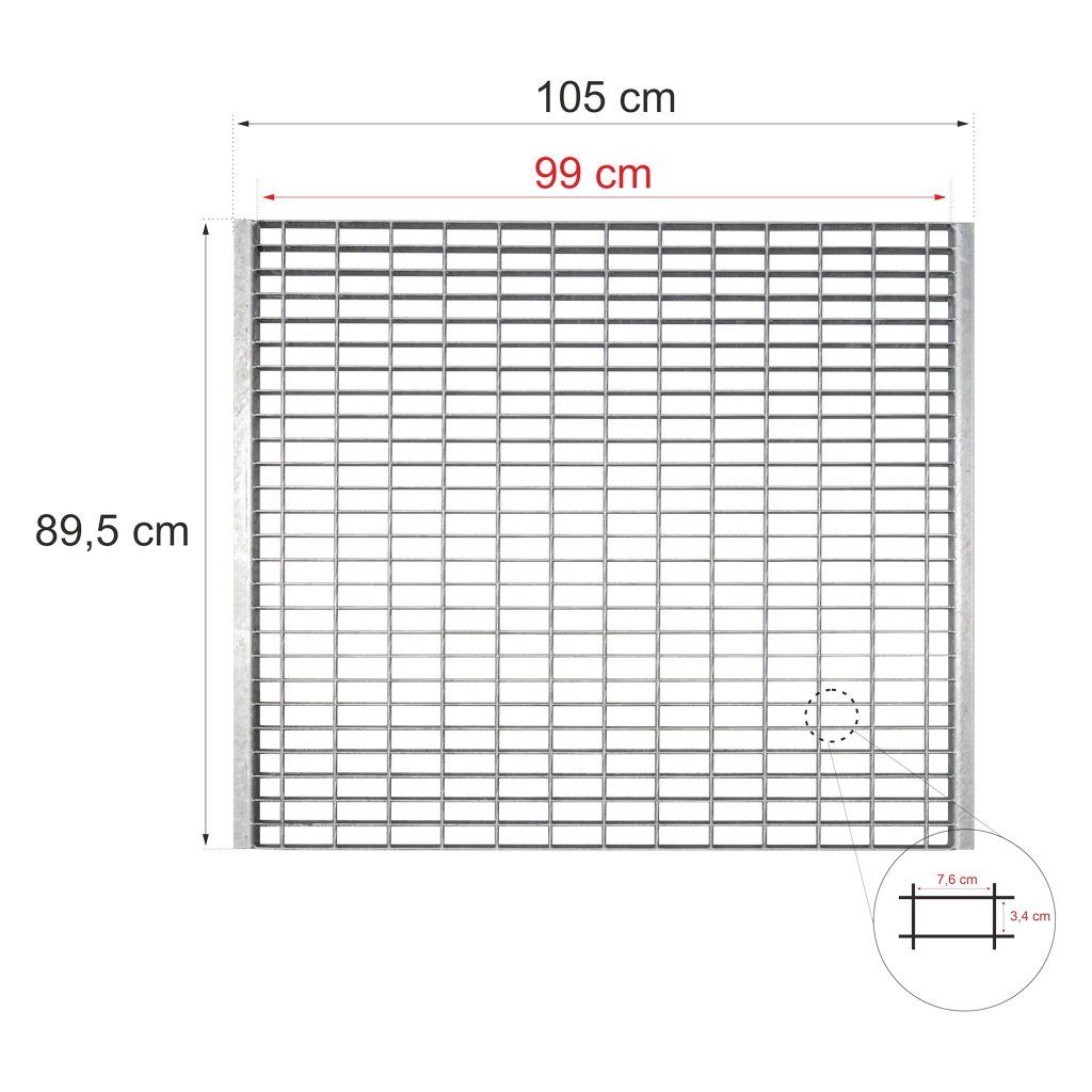 Wema grigliato 99x89,5 cm portata 1000 kg/mq