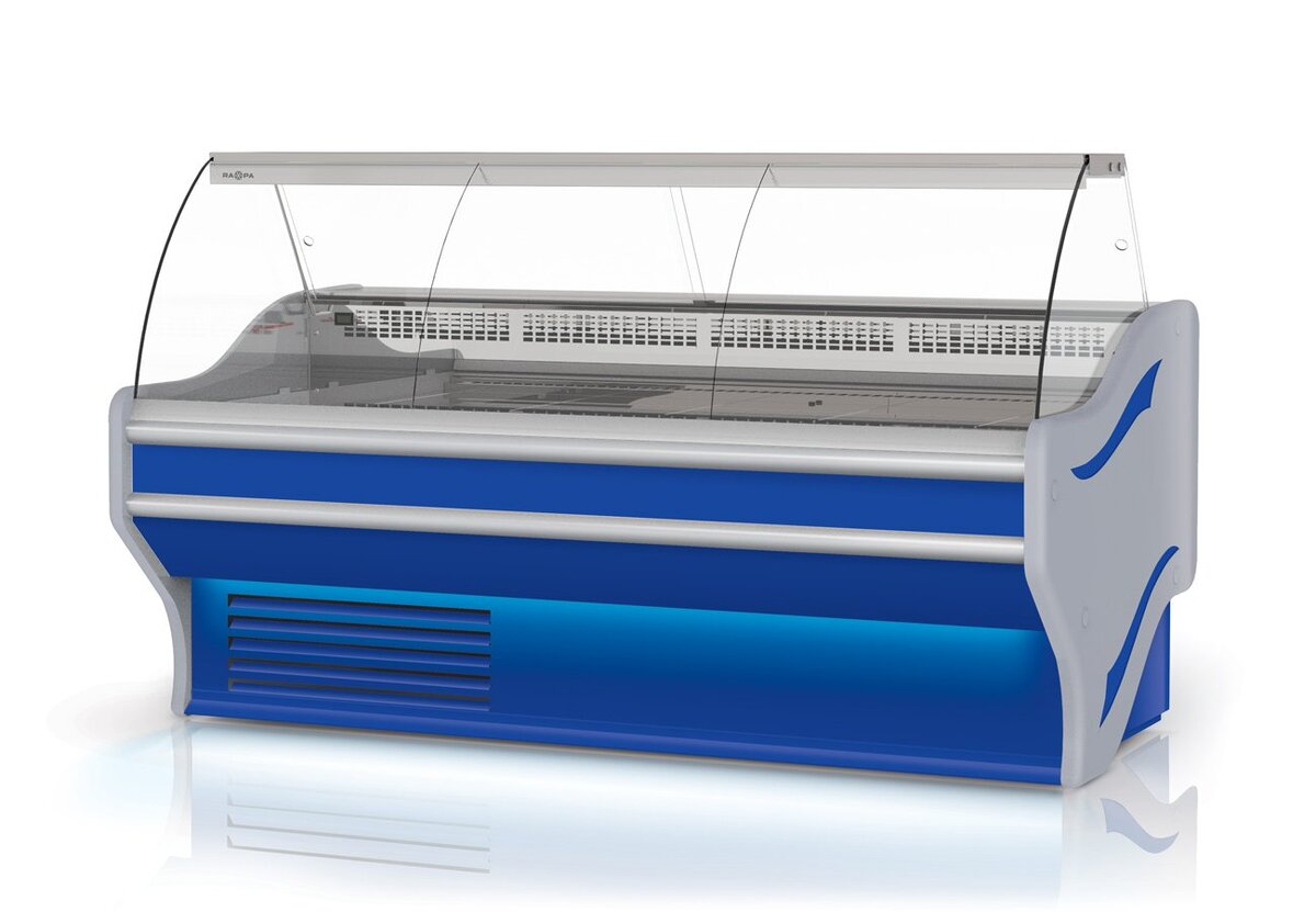 Rapa L-E1 80/107 banco frigo vetro curvo LED Plug-in carne