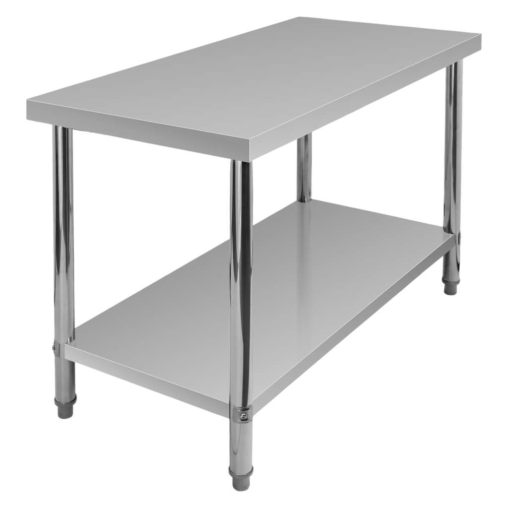 Mega-M X Standard tavolo inox centrale 120x60x85 cm con ripiano