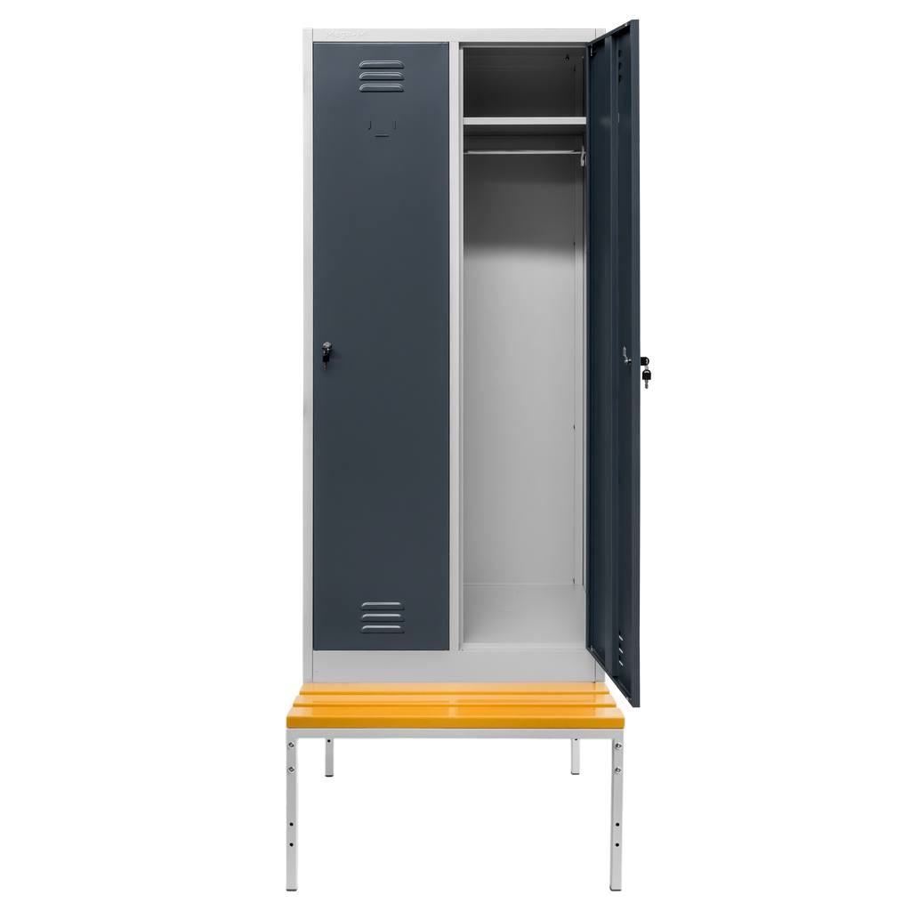 Mega-M 80 cm armadietto spogliatoio 2 ante con panca grafite