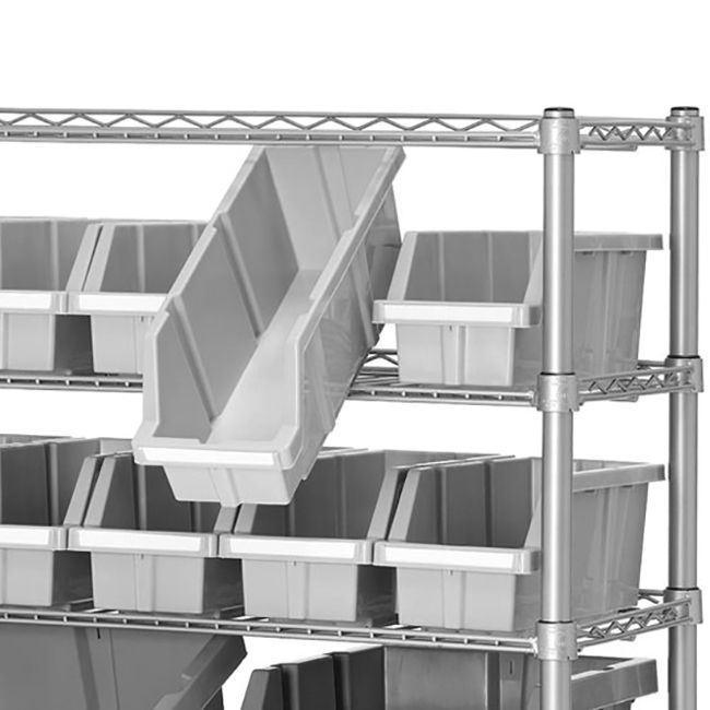 Seville Classics Contenitori Grigi Medi per Scaffale 3 Pezzi