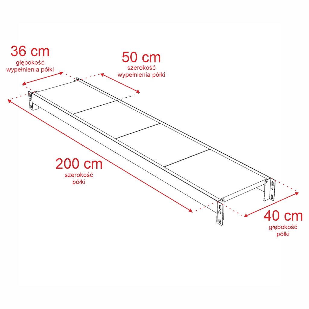 Mega-M Fortis scaffale magazzino 200x208,5x40 cm 4 ripiani aggiuntivo