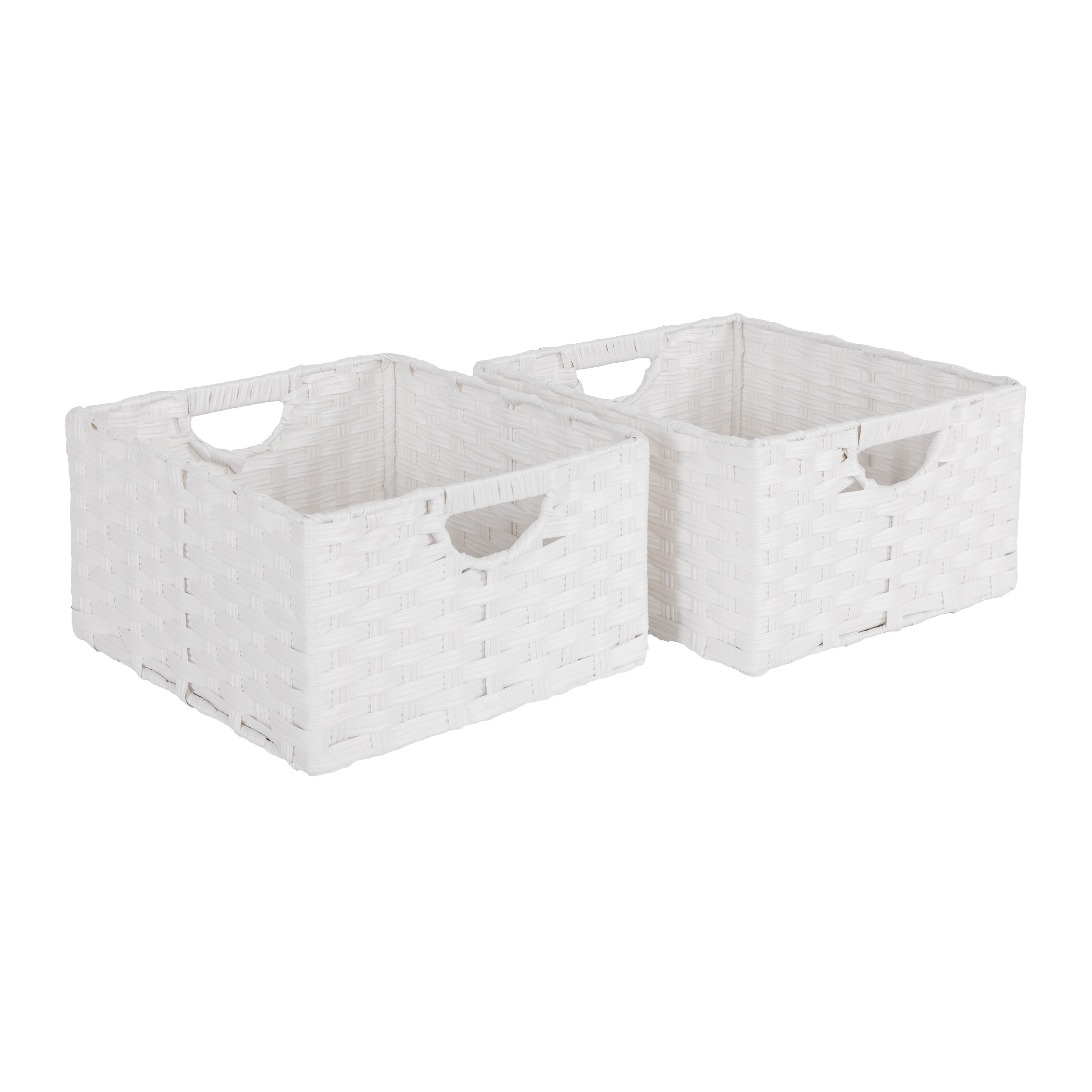 Seville Classics Set 2 cesti intrecciati beige 33 cm