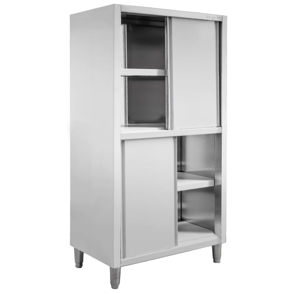 Mega-M 100x50x200 armadio inox passante 4 porte scorrevoli