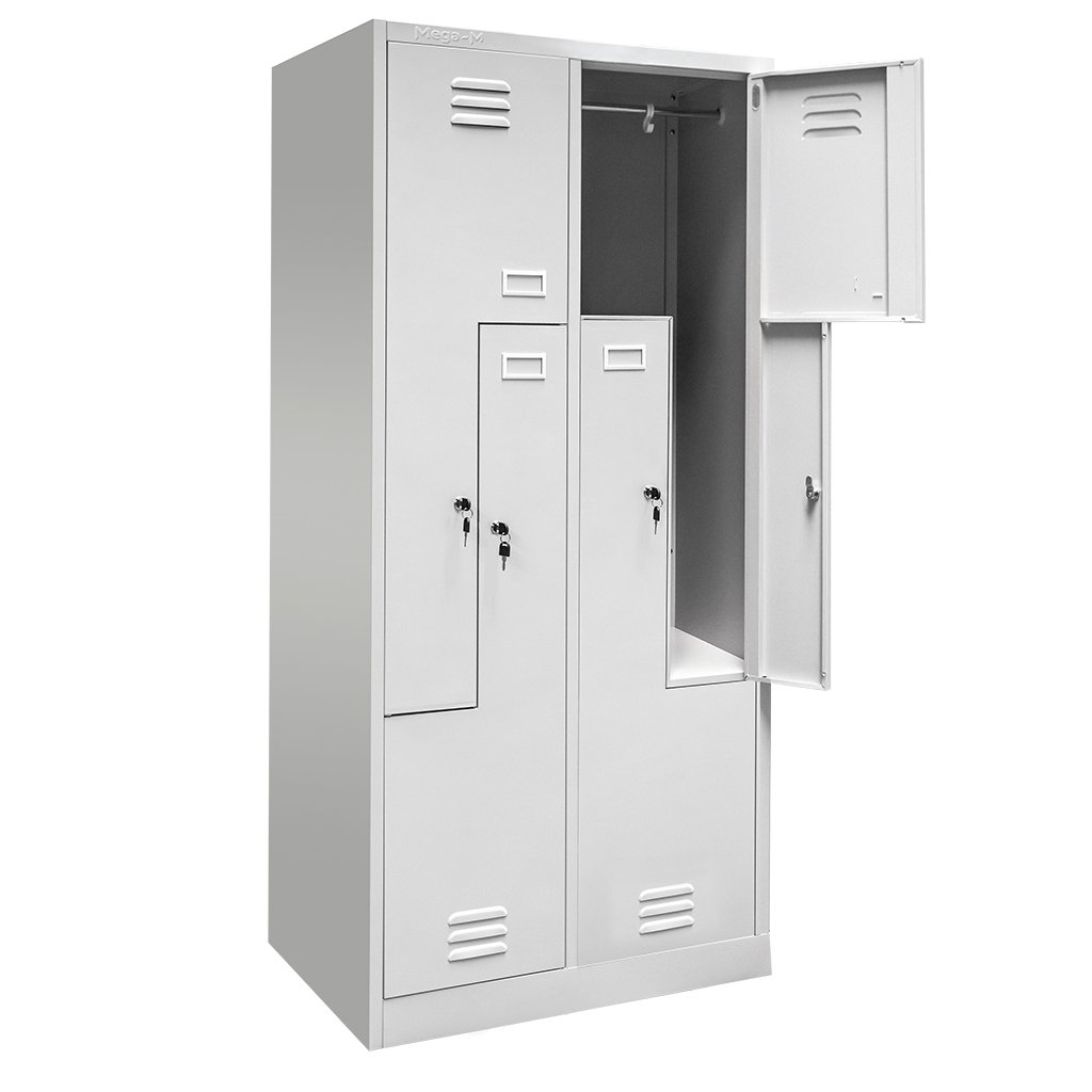 Mega-M Tipo L Armadietto Spogliatoio 4 Ante Grigio