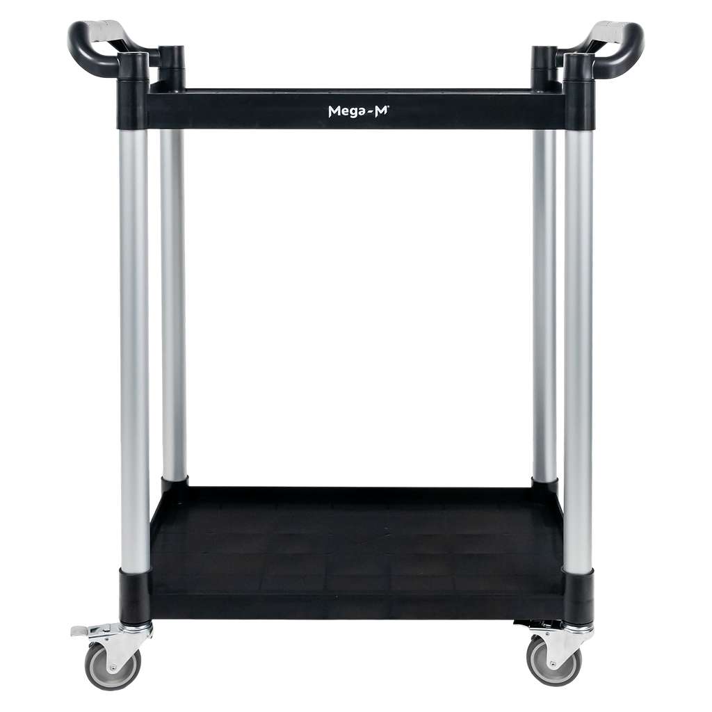 Mega-M carrello servizio nero 80x40x95 cm 2 ripiani plastica