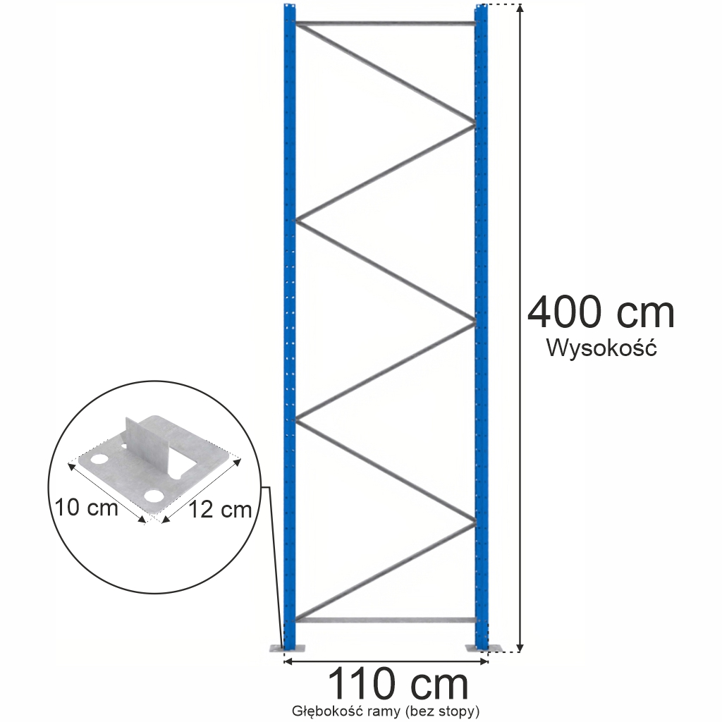 Mega-M XR spalla portapallet blu H400 G110 da montare