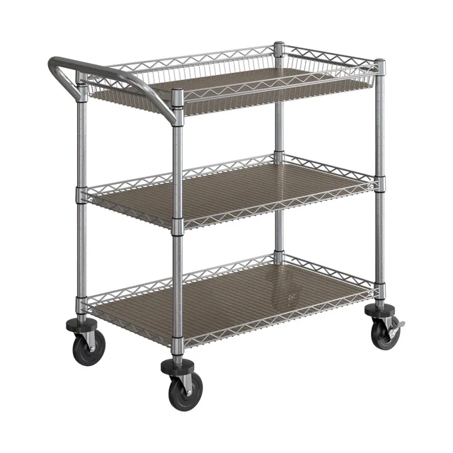 Seville Classics Carrello cucina 3 ripiani cromato 227 kg