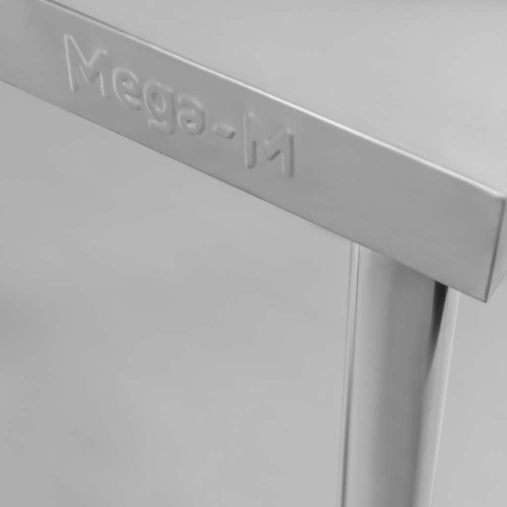 Mega-M X Standard tavolo inox 60x60x85 cm con ripiano