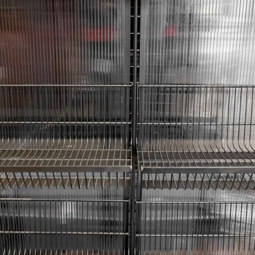 Wanzl Wire-Tech scaffale negozio parete H195 L209 8 cesti