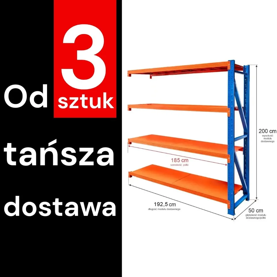 Mega-M Fortis Light H-200 scaffale magazzino 192,5x50 modulo 4 ripiani