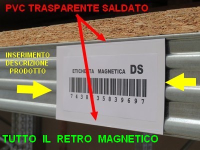 DR Scaffalature DS etichette magnetiche doppia saldatura