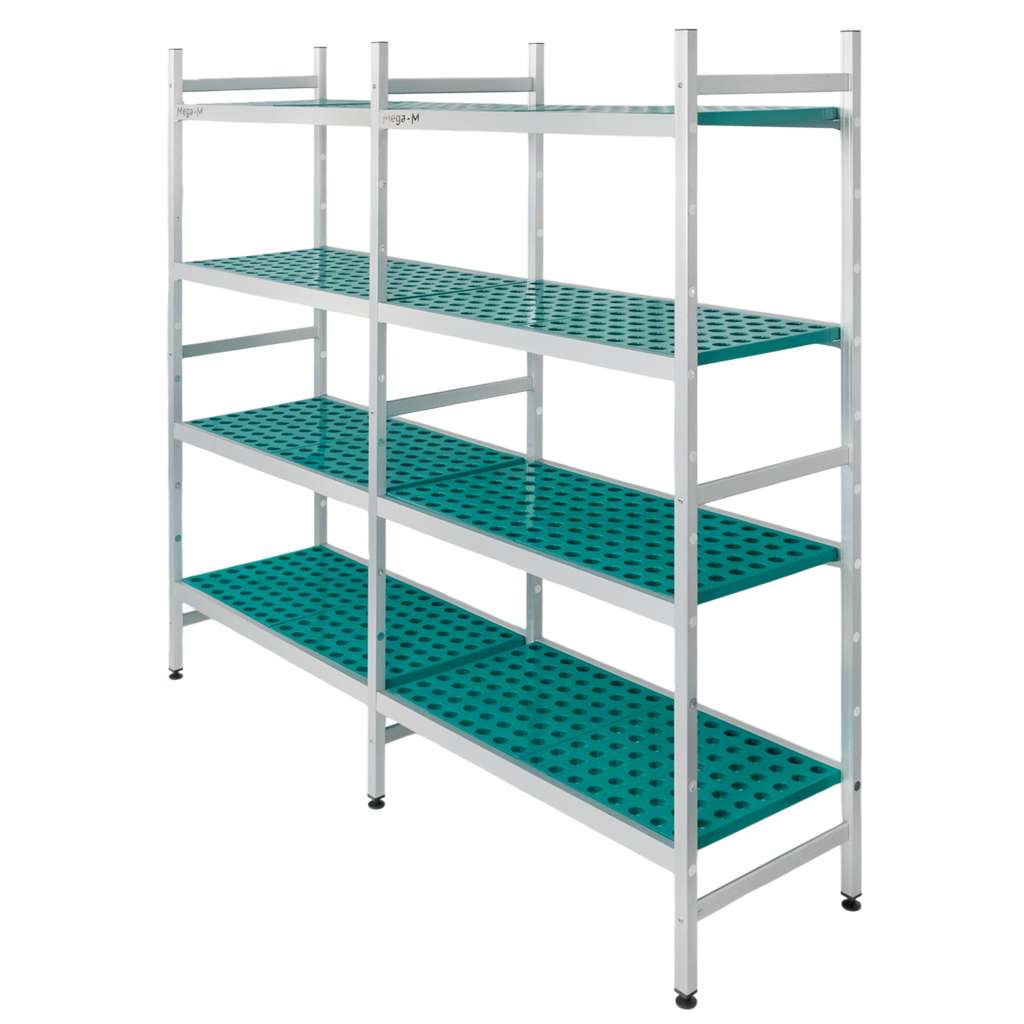 Mega-M Alufri H-180 L-191 Scaffale Alluminio 4 Ripiani