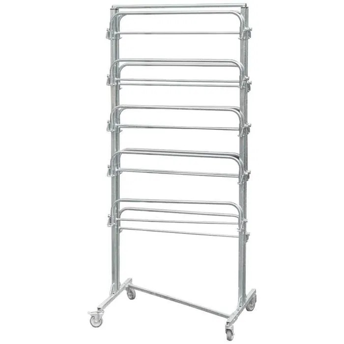 Gondola stender appendiabiti 84x61x184 cm con ruote acciaio
