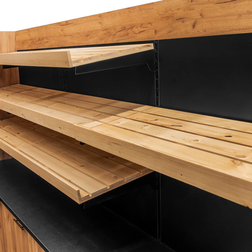 Mega-M Scaffale espositivo cassa 230x364x63 cm rovere