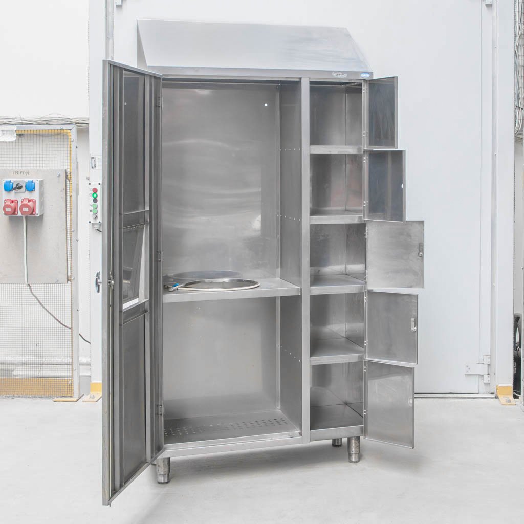 Mapal 100x40x200 armadio inox 2 ante 5 ripiani