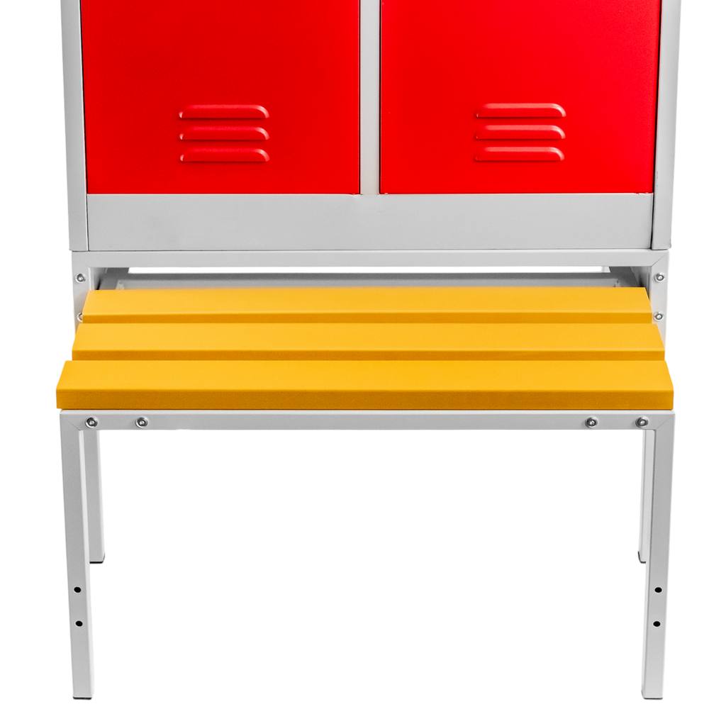 Mega-M armadio spogliatoio 2 ante 80 cm panca grigio rosso