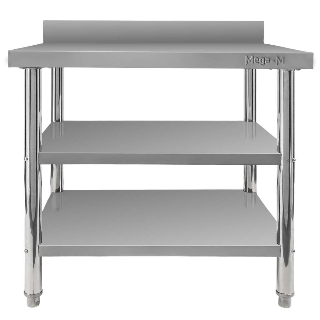 Mega-M X Standard tavolo inox 100x60x85 con 2 ripiani