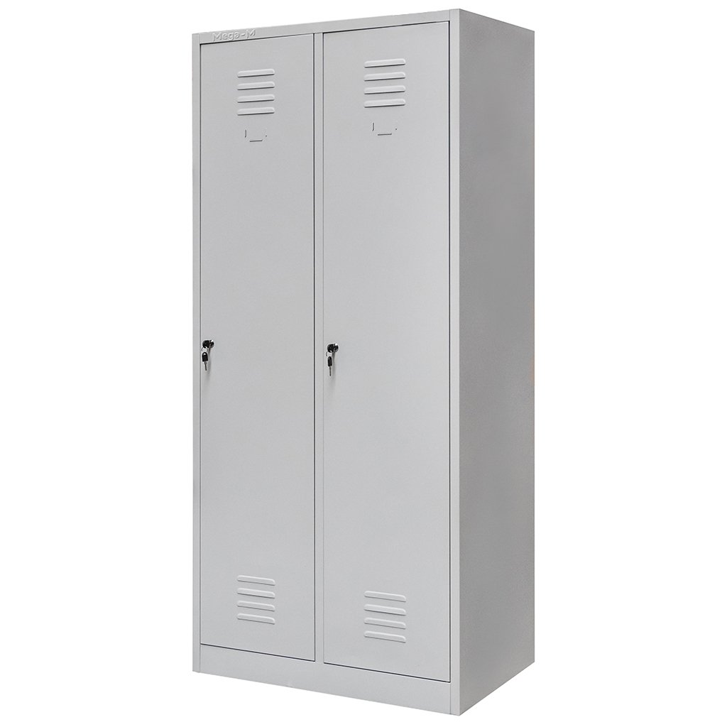 Mega-M S-80 armadietto spogliatoio 2 ante grigio con divisori