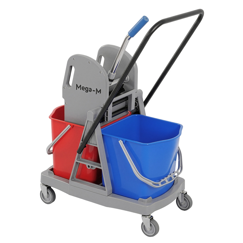 Mega-M carrello pulizie 2x17 L con strizzatore due secchi