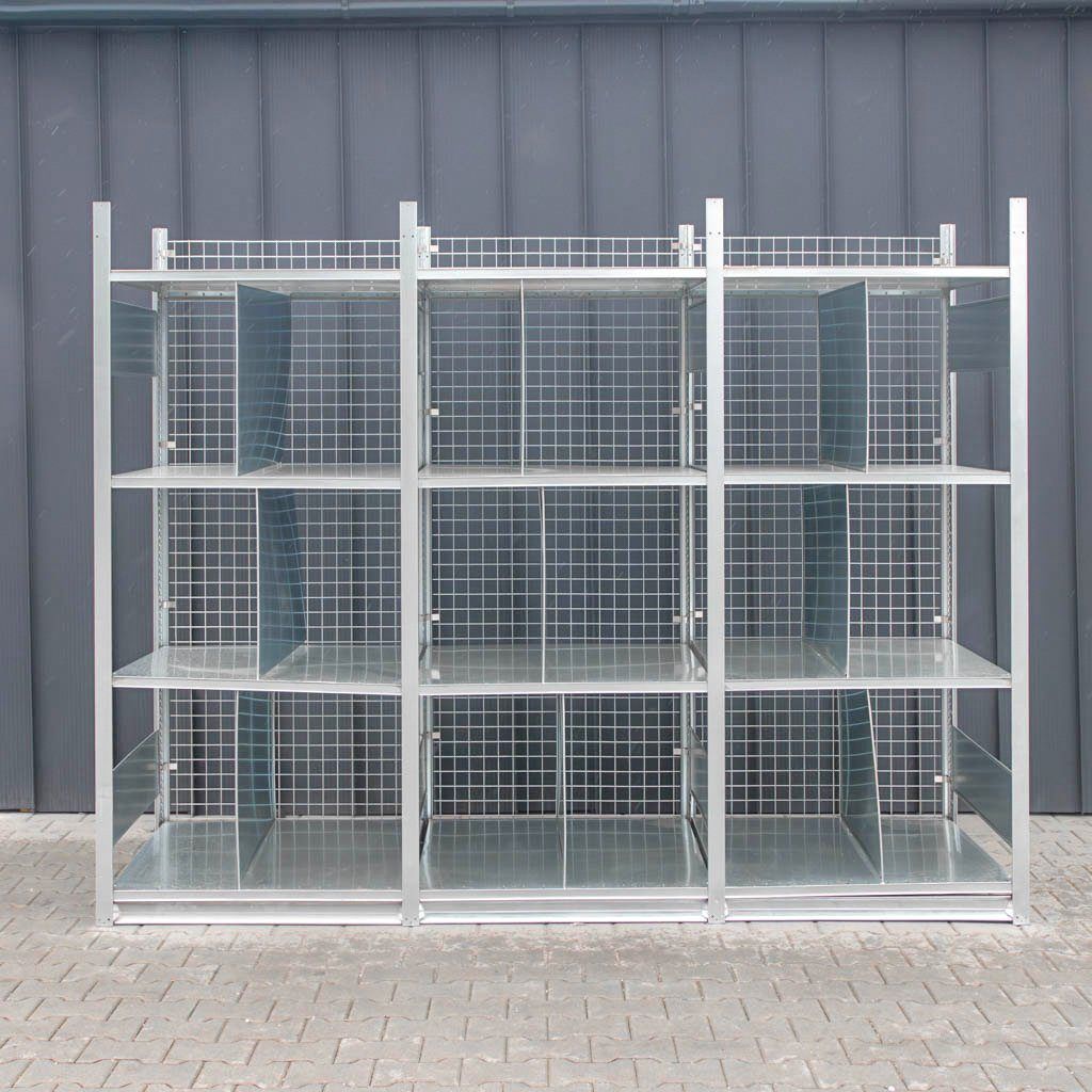Dexion HI 280 scaffale magazzino zincato 12 ripiani con rete