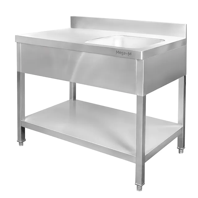 Mega-M Lavello Gastronomico 120x60x85 cm vasca destra inox
