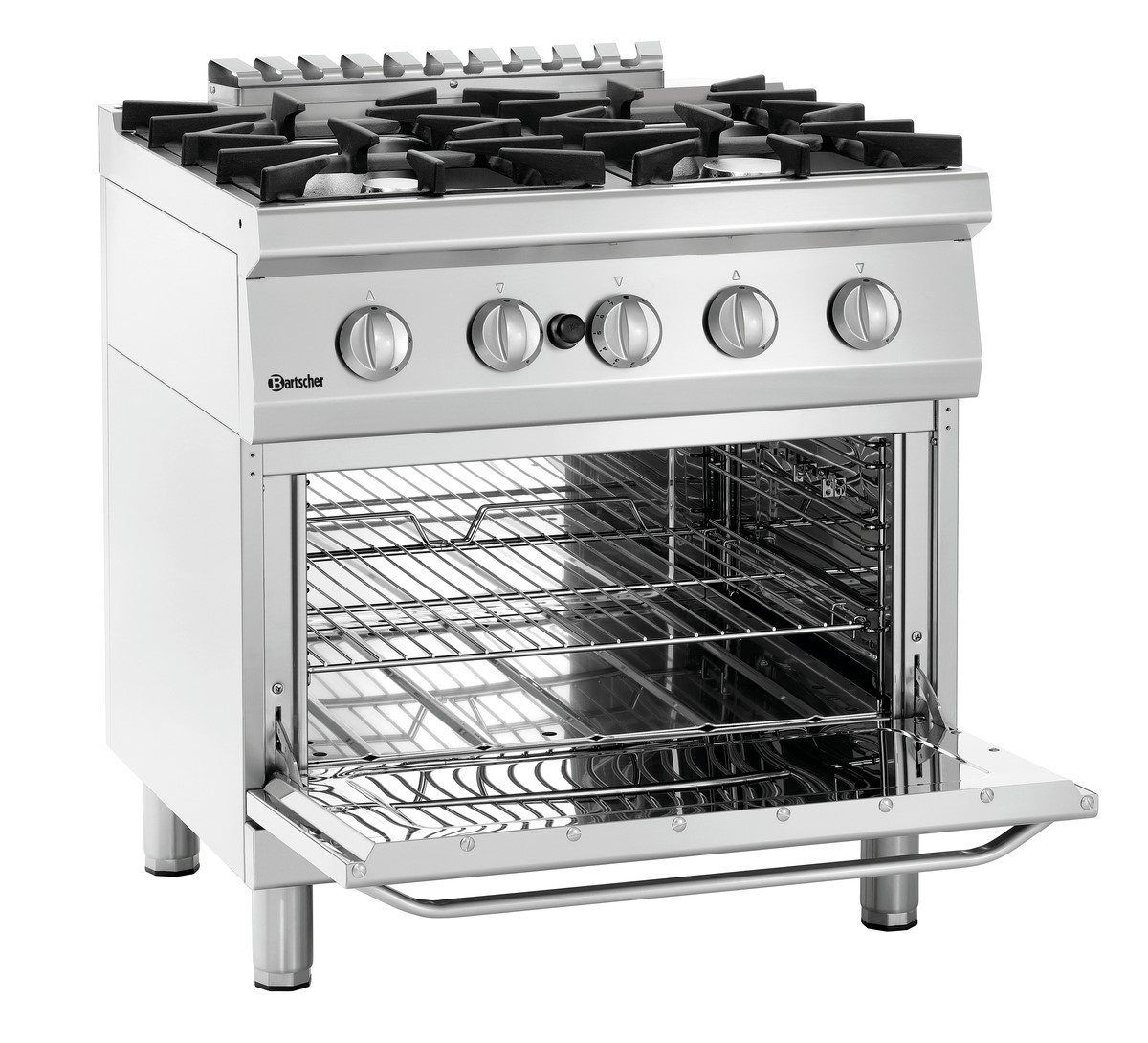 Bartscher 2851251 cucina a gas 4 fuochi con forno GN 2/1