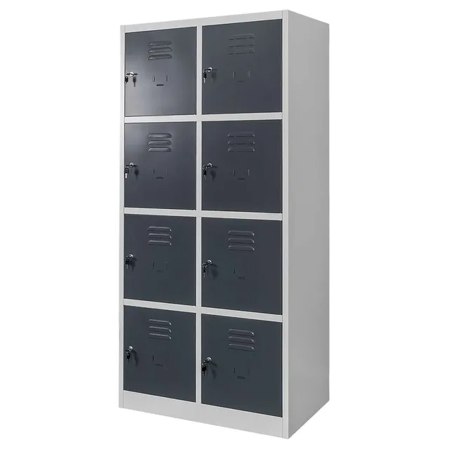 Mega-M armadietto spogliatoio 8 vani 80x50x180 cm grigio