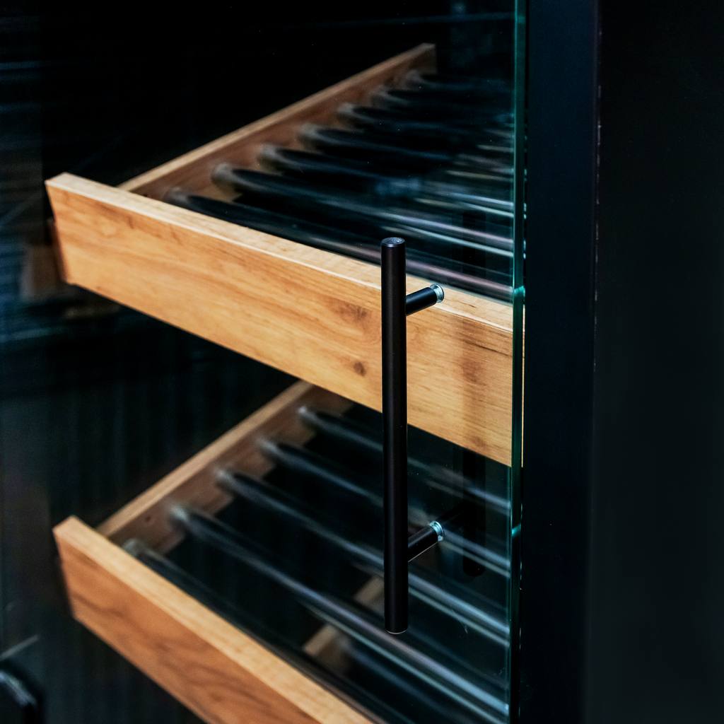 Mega-M H-205 scaffale pane 60x58 cm rovere kraft vetro LED