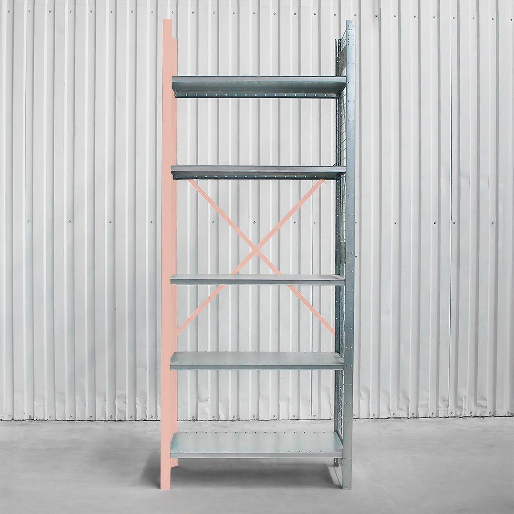 Dexion scaffale magazzino 250x102x40 aggiuntivo 5 ripiani rete