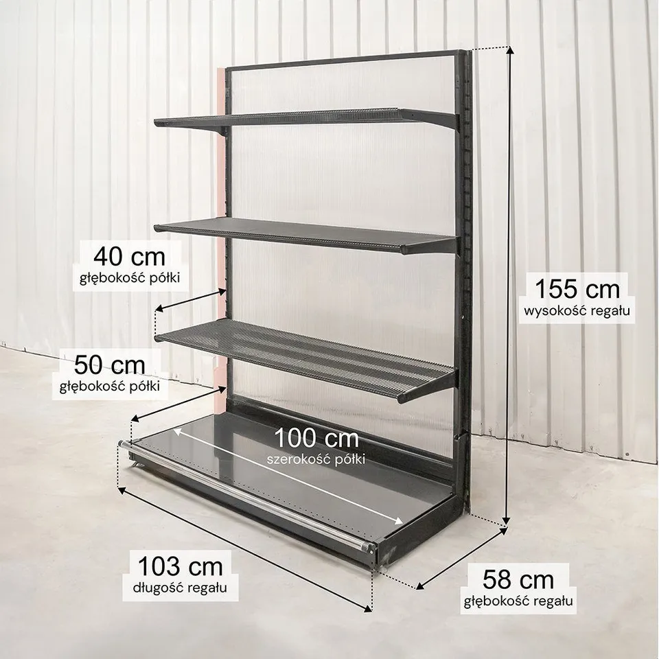 Wireland Solid York scaffale negozio H-155 L-103 cm policarbonato