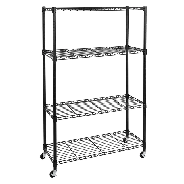 Seville Classics scaffale filo nero 4 ripiani