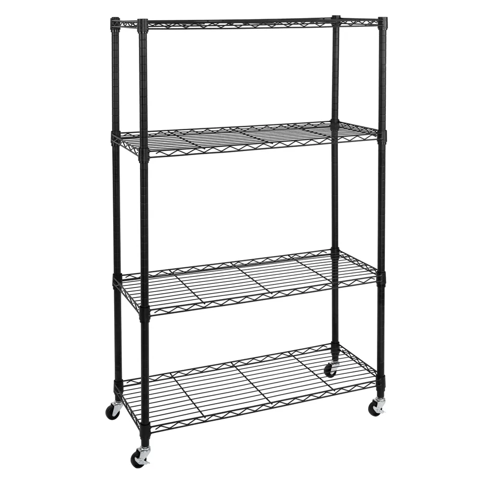 Seville Classics scaffale filo nero 4 ripiani