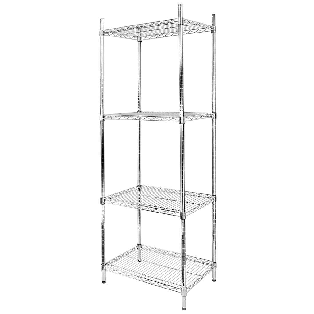Mega-M scaffale cromato 4 ripiani rete 60x45x180 cm portata alta