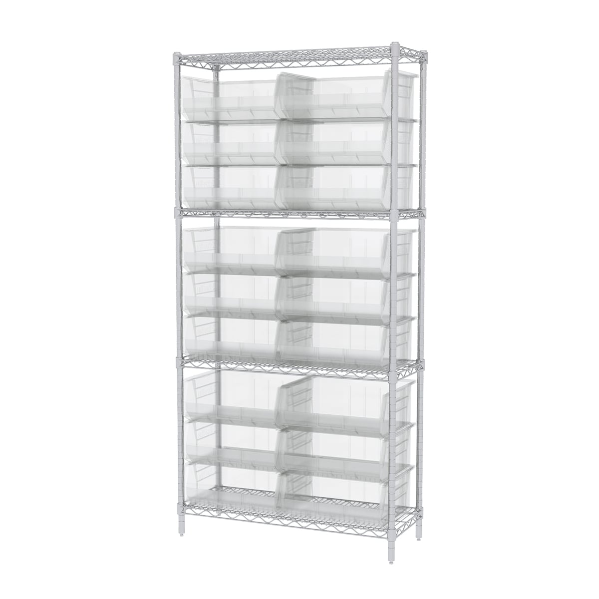 Akro-Mils AWS143630250 scaffale in filo 4 ripiani 18 box