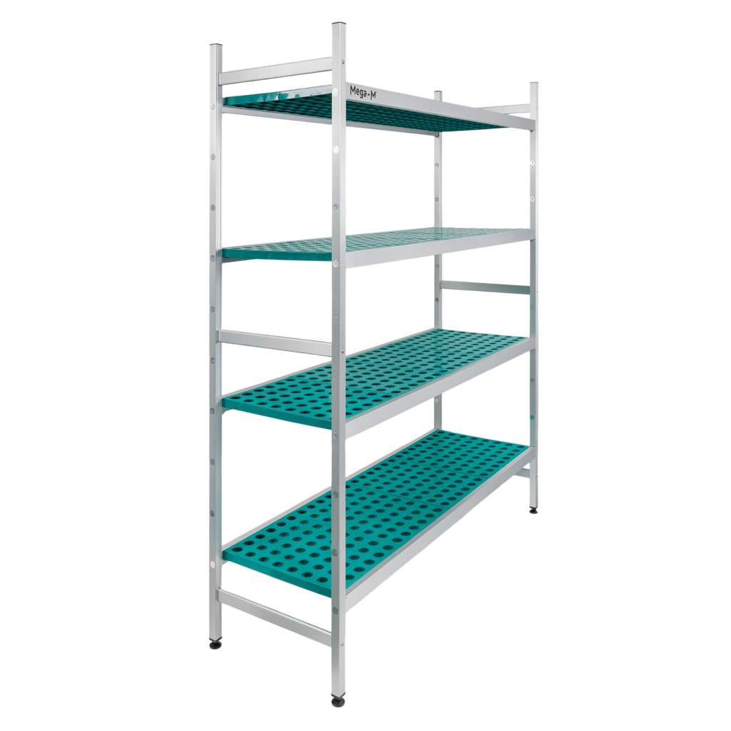 Mega-M Alufri scaffale alluminio 120x39x180 cm 4 ripiani PP