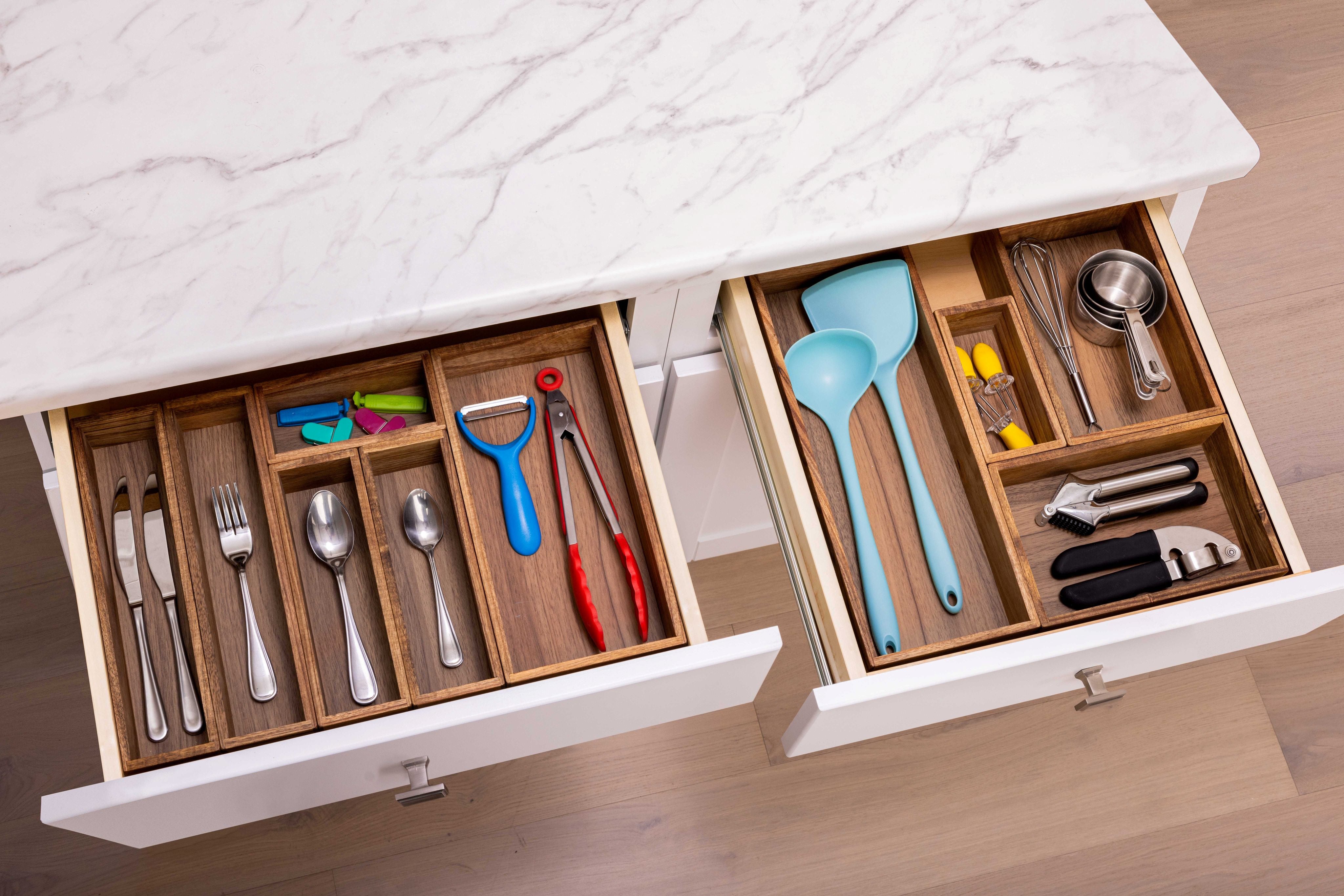 Seville Classics Acacia set organizer 10 pezzi legno cassetti