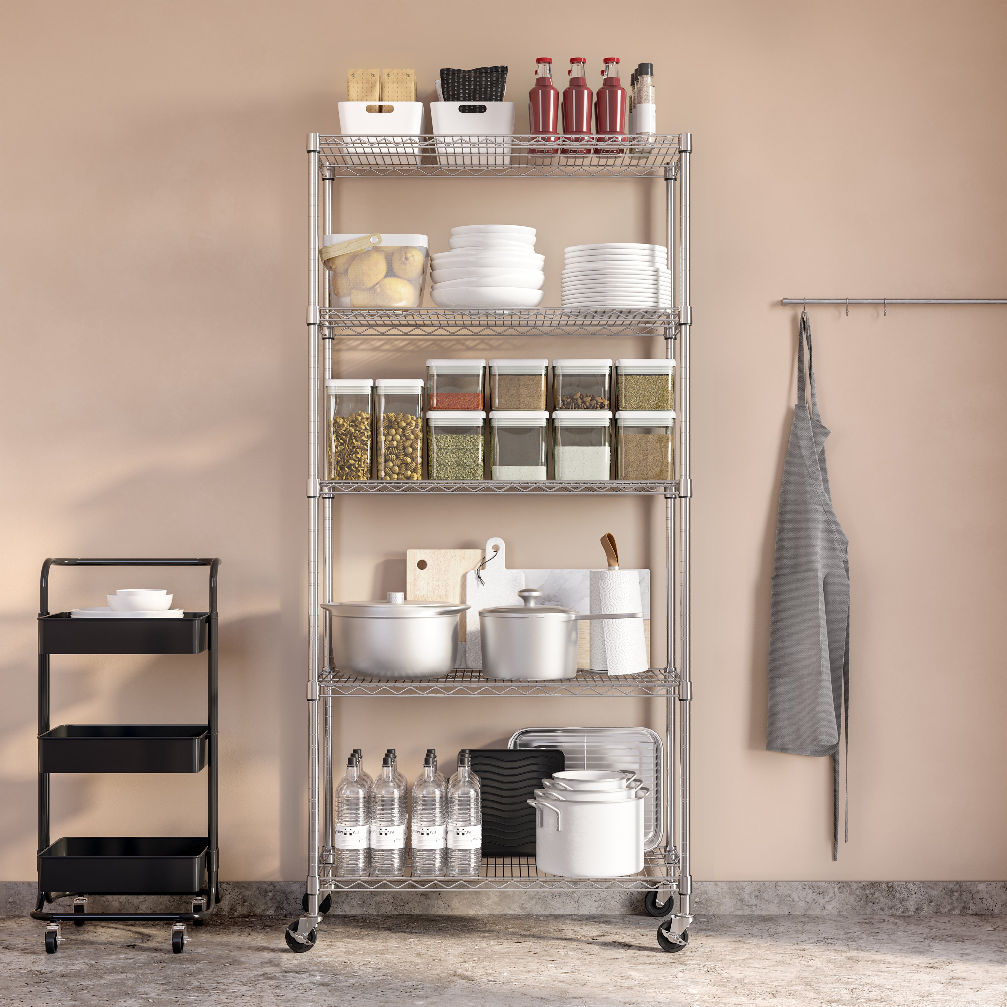 Seville Classics Scaffale Acciaio 5 Ripiani 91x36x192cm NSF
