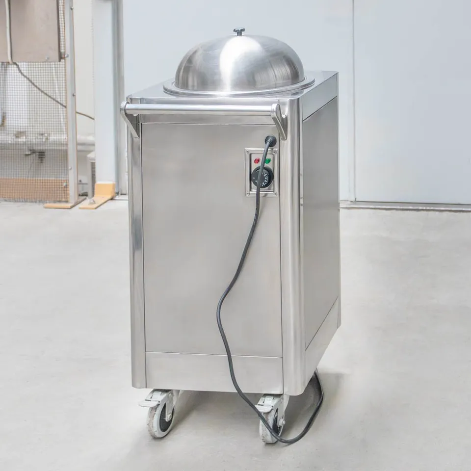 Distributore piatti riscaldato carrellato 45x45x106 cm inox