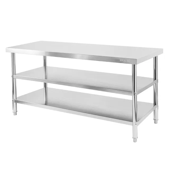 Mega-M X Standard tavolo inox 180x60x85 cm 2 ripiani
