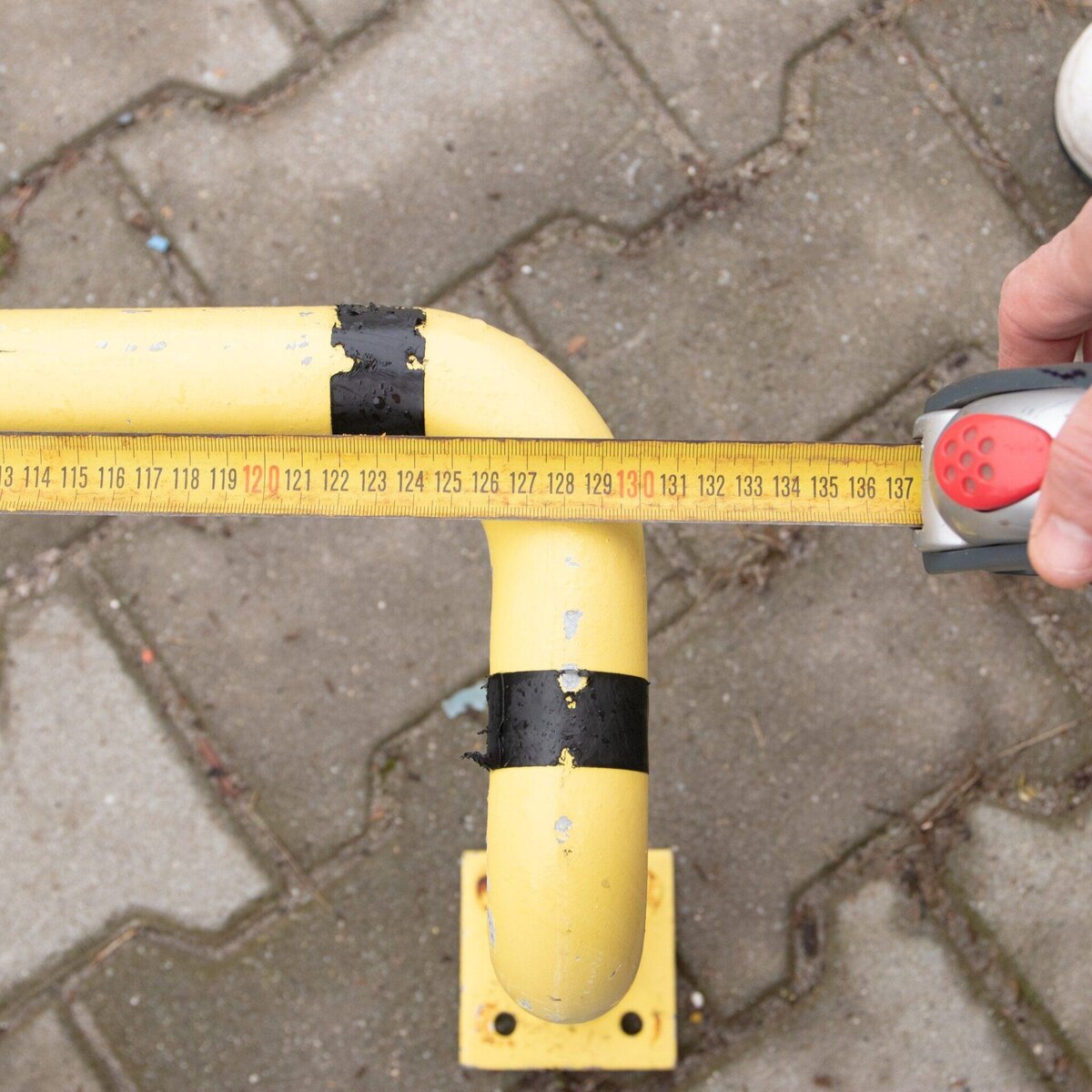 Barriera protettiva acciaio 130 cm giallo-nera