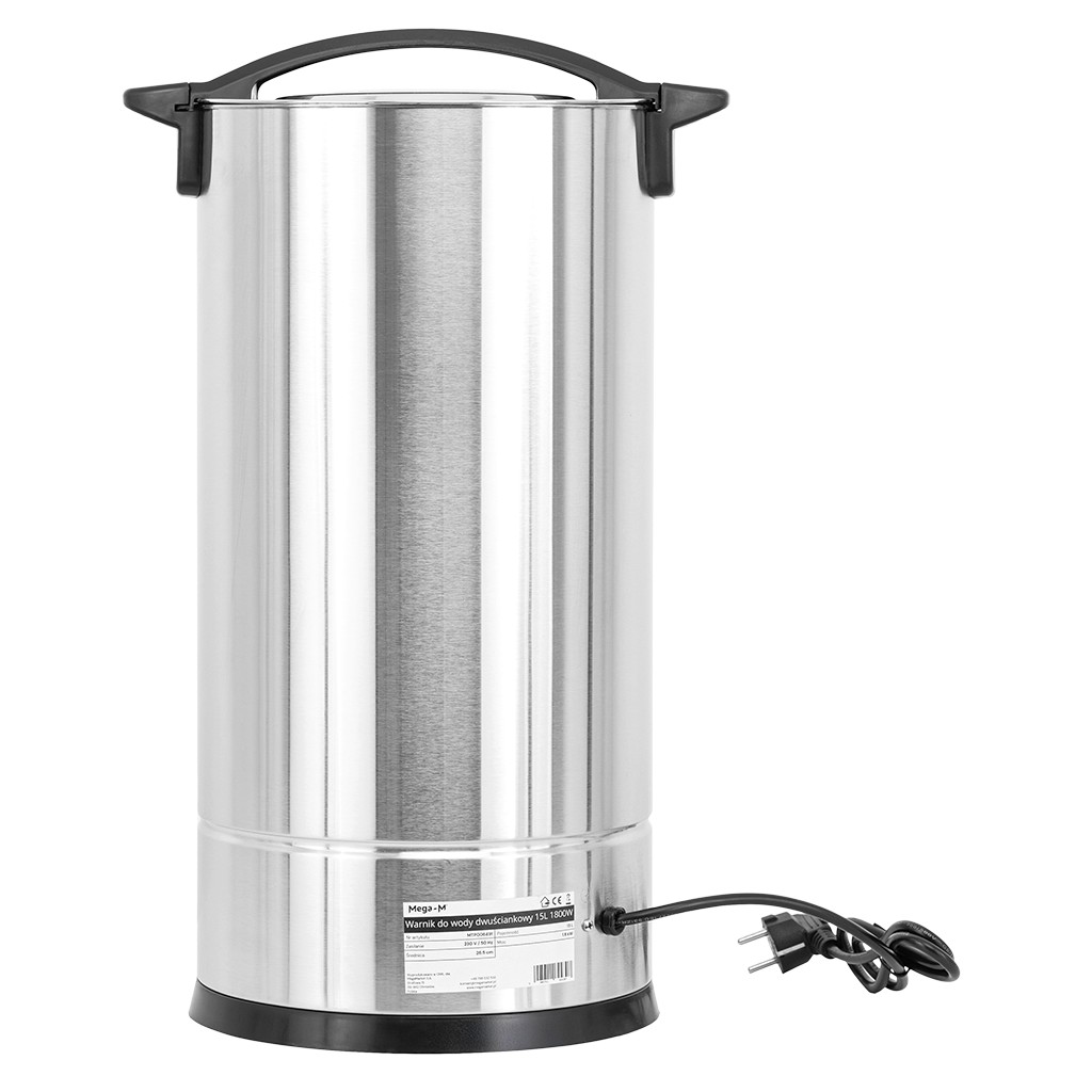 Mega-M Bollitore Acqua Inox 15L 1800W Doppia Parete