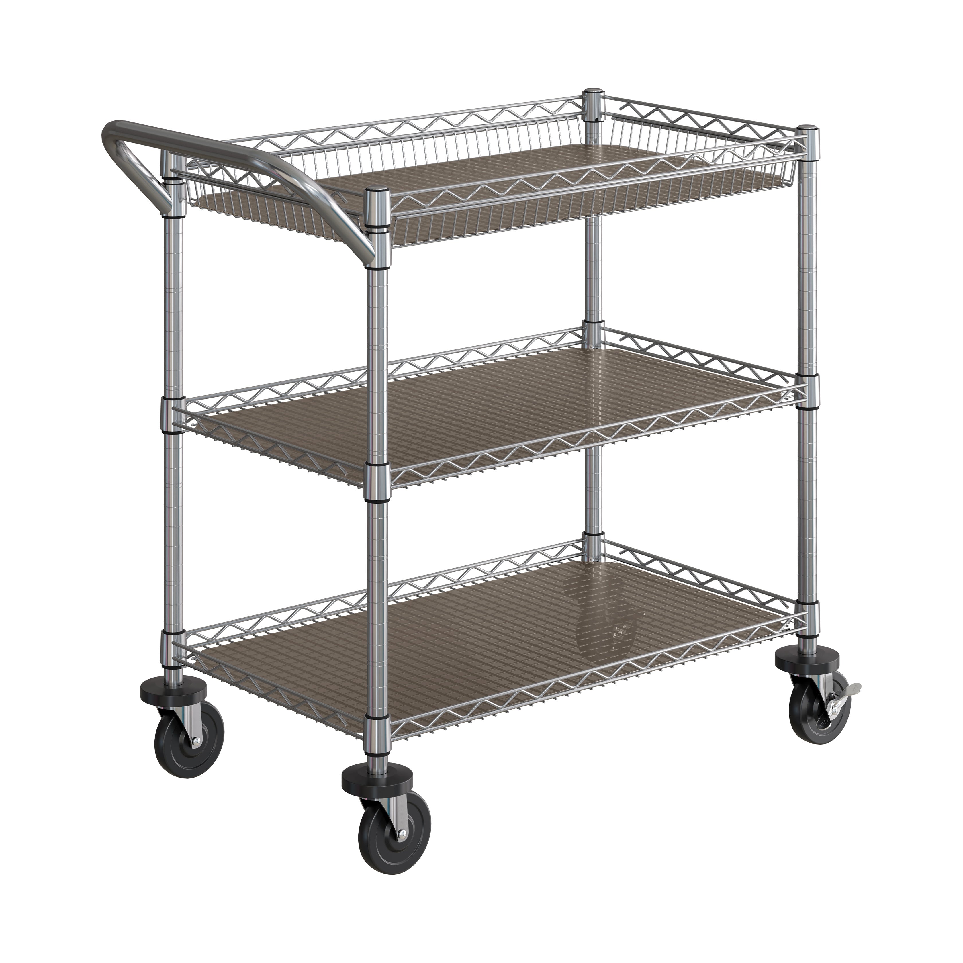 Seville Classics Carrello cucina 3 ripiani cromato 227 kg