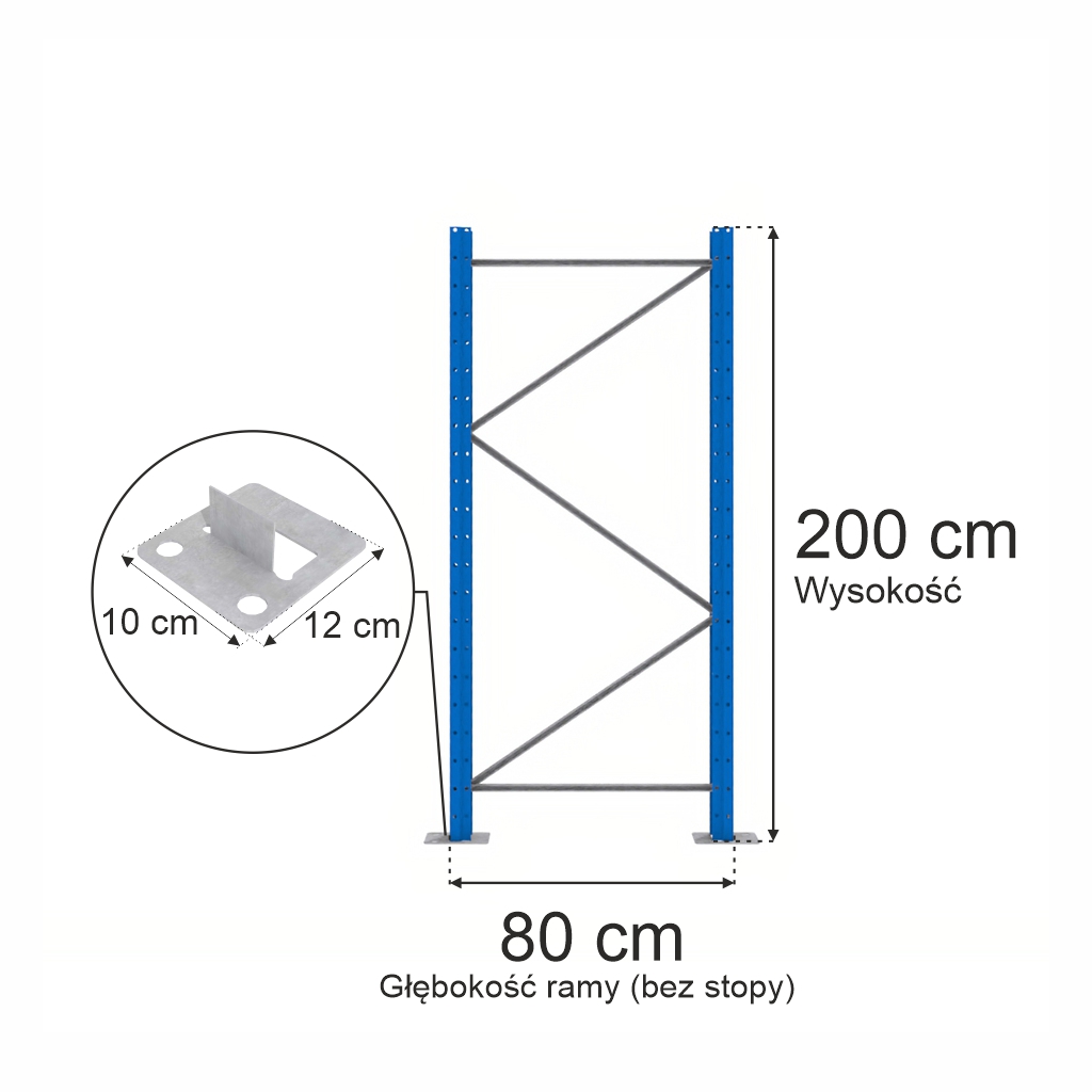 Mega-M XR Spalla Scaffale Blu H200 P80 cm da Montare