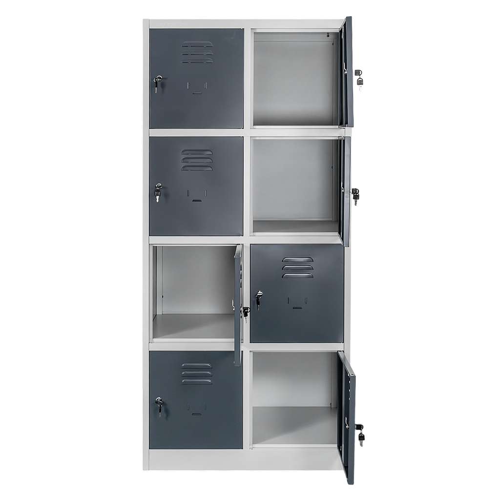 Mega-M armadietto spogliatoio 8 vani 80x50x180 cm grigio