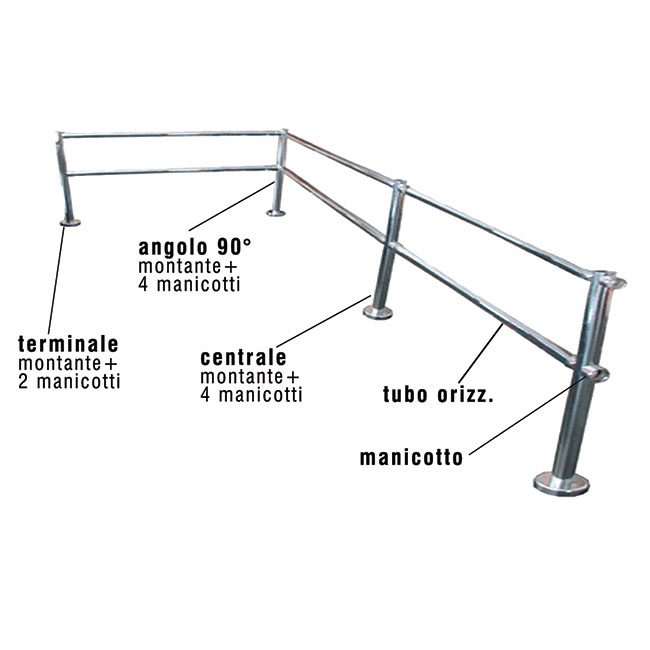 Agosistem tubo orizzontale cromato L300 cm diam. 42 mm