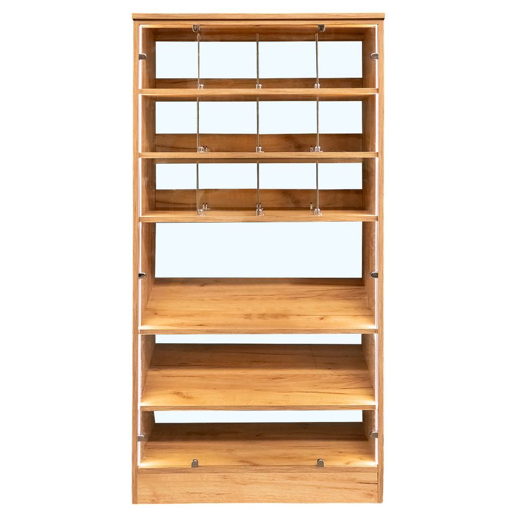 Mega-M H-180 vetrina espositiva 80x50 rovere kraft LED