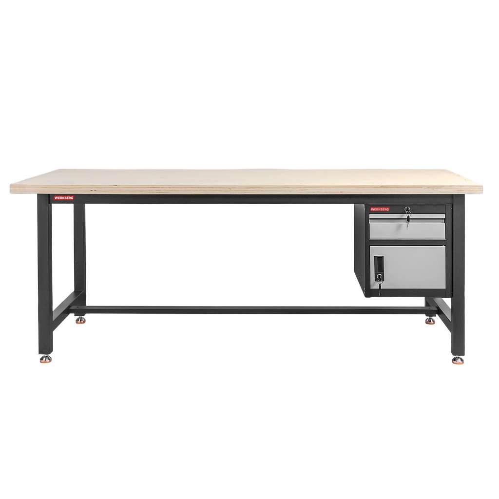 Werkberg S-200 banco da lavoro 200 cm grafite con armadietto