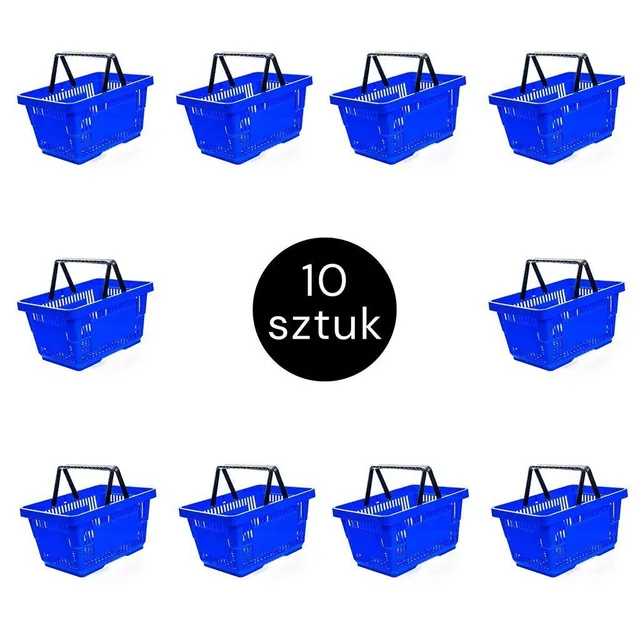 Mega-M cestino spesa blu 22L set 10 pezzi impilabile