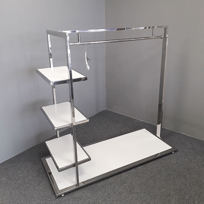 Agosistem Stender con Base e Piani L.140xP.58xH.138 cm Cromato